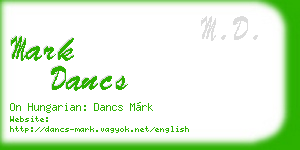 mark dancs business card